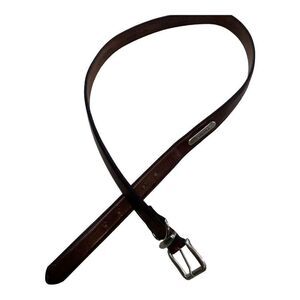 Nautica Men's Full Grain Italian Leather Silver Metal Buckle Belt Brown Size 42"